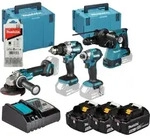Makita DLX4196JX1 Kombi-Kit LXT Werkzeugset inkl. drei 5,0 Ah Akkus...