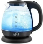 T24 Borosilikatglas Wasserkocher mit LED 1100 Watt 1 Liter schwarz