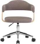 vidaXL Drehbarer B&uuml;rostuhl Taupe Bugholz und Stoff - Taupe