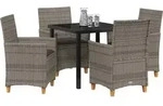 vidaXL Garten Essgruppe 5 pcs Grau Poly-Rattan - Grau