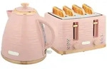 HOMCOM Wasserkocher-Toaster-Set mit 1,7 L Wasserkocher, 4 Scheiben-Toaster...