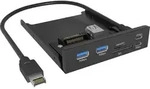 ICY BOX IB-HUB1419-i3, Front panel 3,5" mit USB Hub und Kartenleser, 2x USB-A 5