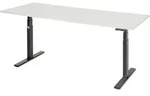 RAU Schreibtisch adlatus 100 2000x800x650-1300 M-Platte sw - Wei&szlig;/Schwarz