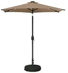 vidaXL Gartenparasol mit LED-Lichtern und Sockel 230 x 230 cm - Taupe