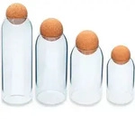 Intirilife Aufbewahrungsbeh&auml;lter Set aus Glas mit Kork-Kugel 4-teiliges Set -...