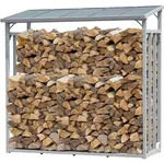 Aluminium Kaminholzregal Au&szlig;en 143 x 70 x 145 cm, Pro - 40 mm Aluprofil, Grau,