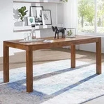 FineBuy Esszimmertisch 140 cm Sheesham Massivholz Esstisch Zeitlos K&uuml;chentisch