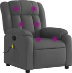 vidaXL Massage-Relaxsessel, Stoff, Dunkelgrau
