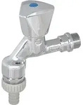 Js Auslaufventil Mit Rb,Rv,Sv 3-Kt.-Griff Blau,1/2",Pol.cr,Dvgw