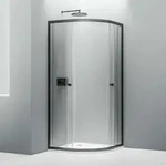 Runddusche NT509 mit Schiebet&uuml;ren - 6 mm - Nano Echtglas - Profilfarbe schwarz...