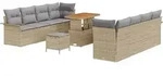 vidaXL Gartensofa-set mit Kissen 11 pcs Beige Poly-Rattan - Beige