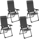 tectake&reg; Campingstuhl M&uuml;ritz Belastbarkeit 120 kg, 57 x 65 x 112 cm - Dunkelgrau