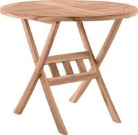 M&ouml;bilia Gartentisch rund 80 cm aus Teak Holz | klappbar | B 80 x T 80 x H 75...