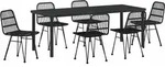 vidaXL Garten Essgruppe 7 pcs Schwarz Pulverbeschichteter Stahl - Schwarz