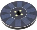 LED Solar Springbrunnen Font&auml;ne 16x3cm Kunststoff Schwarz / Warmwei&szlig; - Schwarz