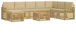 vidaXL Outdoor-Sofagarnitur 7 pcs Wei&szlig; und Beige 59 x 59 x 37 cm - Braun