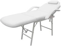 vidaXL Kosmetikstuhl Tragbar Kunstleder 185&times;78&times;76 cm Wei&szlig;