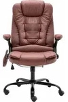 vidaXL B&uuml;rostuhl mit Massagefunktion Hellbraun Wildleder-Optik - Braun