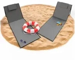 BigDean Strandliege 2er Set Strandstuhl klappbar leicht nur 1,3 kg - Strandmatte
