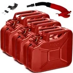 BW&reg; Kraftstoffkanister Metall Benzinkanister 3x 10 Liter mit Ausgie&szlig;er - Rot...