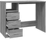 vidaXL Schreibtisch mit Schubladen Grau Sonoma 102x50x76 cm - Grau