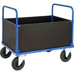 Kongamek Kastenwagen in blau 1200x800x900mm mit verzinkter Ladefl&auml;che und 4 W&auml;nden