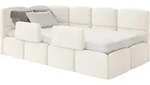Selsey Cloudy &ndash; Kinderbett 120 cm, Bettkasten, 2x Rausfallschutz, Velours,...
