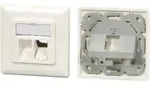Rahmenset 1-Port, f&uuml;r Keystones -- DIN49075, RAL9010