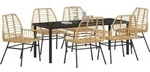 vidaXL Garten Essgruppe 7 pcs Braun Poly-Rattan - Braun