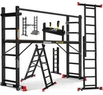 MASKO&reg; Bauger&uuml;st mit Arbeitsb&uuml;hne, Arbeitsger&uuml;st 4in1 Mehrzweckleiter