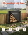 VEVOR Metall Kaminholzregal, 122x32x118 cm Brennholzregal, Kaminholzunterstand,...