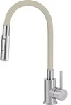 Kitchen faucet with bent spout - 2 types of spray