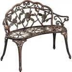 [casa.pro] Gartenbank 2-Sitzer Gusseisen Bronze Parkbank wetterfest Antik...
