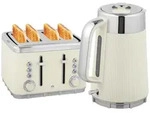 HOMCOM Wasserkocher Toaster Set 1,7L Schnell Wasserkocher 4 Scheiben Toaster -...