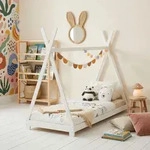 Tipi Bett ELIN aus massiver Kiefer in 90 x 190, Kinder Hausbett mit Dach,...
