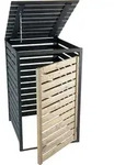 dobar M&uuml;lltonnenverkleidung 240 L, schwarz-grau, 77x87x121 cm - Grau