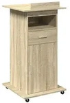 vidaXL Rednerpult mit Rollen & Schublade Sonoma-Eiche 55x55x107 cm - Braun