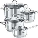 tectake&reg; Kochtopfset Bologna 7-teilig, aus Edelstahl, f&uuml;r Induktion geeignet