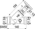Js Kfr-Ventil,Aussengewinde Multi M.entl.,N.st.sp,Dn40,Ag1 3/4,Dvgw