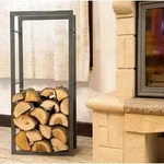 Kaminholzregal Kaminholzst&auml;nder 100 cm Grau 80003 Holzkorb Kaminholzhalter...