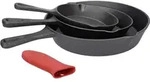 4-teiliges Bratpfannen Set aus Gusseisen bestehend aus &Oslash;16 + &Oslash;20 + &Oslash;25cm +