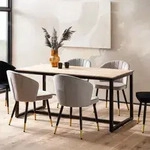 FineBuy Esszimmertisch 200 cm Akazie Massivholz Metall Esstisch Loft-Style