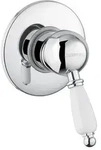 Sapho KIRK&Eacute; WHITE Unterputz-Duscharmatur, 1 Weg, Wei&szlig; Hebel, Chrom