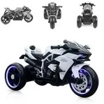 Moni Kinder Elektromotorrad Ninja, drei Kunststoffr&auml;der, LED-Beleuchtung, Mp3...