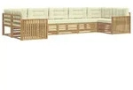 vidaXL Outdoor-Sofagarnitur 7 pcs Wei&szlig; und Creme Massivholz Akazie - Wei&szlig;