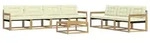 vidaXL Outdoor-Sofagarnitur 8 pcs Wei&szlig; und Creme - Wei&szlig;