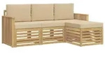 vidaXL Outdoor-Sofagarnitur 4 pcs Wei&szlig; und Beige 189,5 x 122,5 x 73 cm - Wei&szlig;