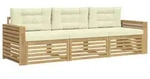 vidaXL Outdoor-Sofagarnitur 3 pcs Wei&szlig; und Creme Massivholz Akazie - Wei&szlig;