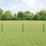vidaXL Kettenzaun mit Pfosten 10 x 0,4 m PVC-beschichteter Stahl Gr&uuml;n - Gr&uuml;n
