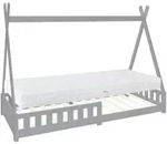 ML-Design Kinderbett Tipi 90x200 cm mit Matratze, Rausfallschutz und...